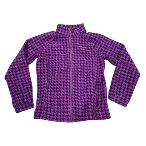Columbia Girls XL Houndstooth zip front fleece Jacket - Picture 1 of 3